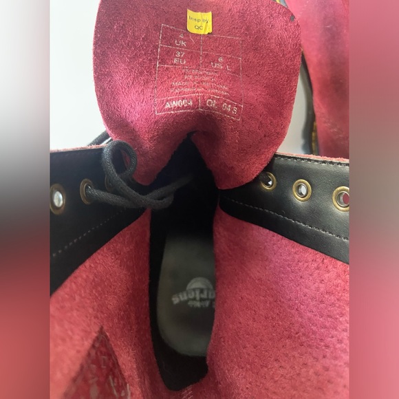 Dr. Martens Kendra Women’s Suede Red Wine Heeled Combat Boot Lace Up - Picture 5 of 8